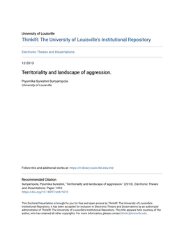 Territoriality and Landscape of Aggression