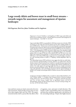 Large Woody Debris and Brown Trout in Small Forest Streams – Towards Targets for Assessment and Management of Riparian Landscapes