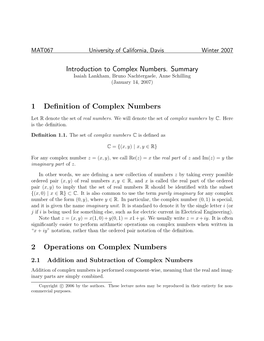 Complex Numbers