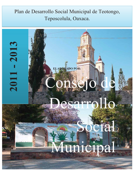 Plan De Desarrollo Social Municipal De Teotongo, Teposcolula, Oaxaca
