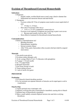 Excision of Thrombosed External Hemorrhoids