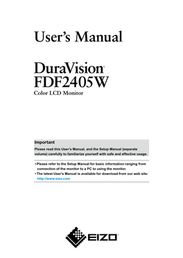 Duravision FDF2405W User's Manual