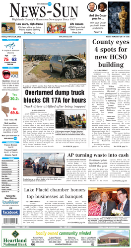 Overturned Dump Truck Blocks CR 17A for Hours County Eyes 4 Spots For