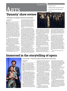 'Dynasty' Show Review Immersed in the Storytelling of Opera