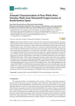 Aromatic Characterization of New White Wine Varieties Made from Monastrell Grapes Grown in South-Eastern Spain