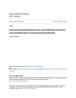 Improved Ground-Based Monocular Visual Odometry Estimation Using Inertially-Aided Convolutional Neural Networks