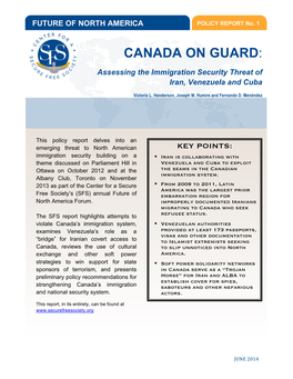 Canada on Guard: Assessing the Immigration Security Threat of Iran, Venezuela and Cuba – 2