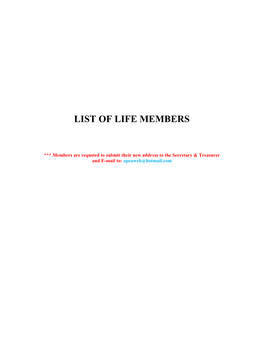 List of Life Members