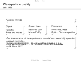 Wave-Particle Duality 波粒二象性
