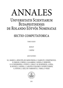 Universitatis Scientiarum Budapestinensis De Rolando Eötvös Nominatae Sectio Computatorica