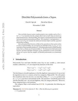 Dirichlet Polynomials Form a Topos