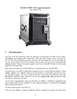 IUCAA CRAY CX1 Supercomputer Users Guide (V2.1)