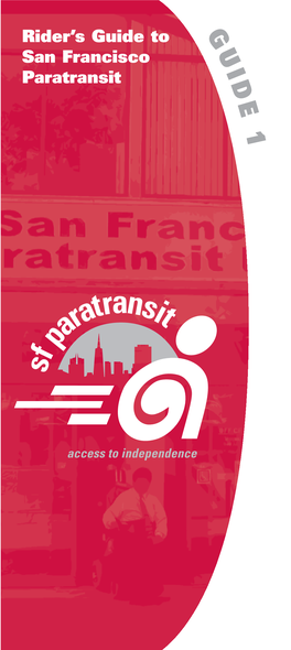 Rider's Guide to San Francisco Paratransit (Guide