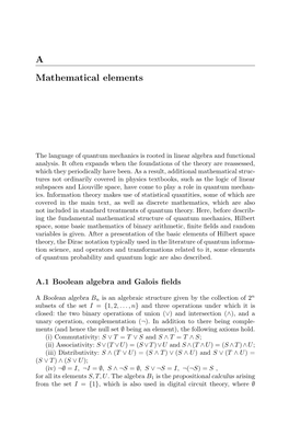 A Mathematical Elements