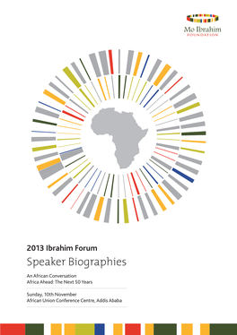 Speaker Biographies an African Conversation Africa Ahead: the Next 50 Years