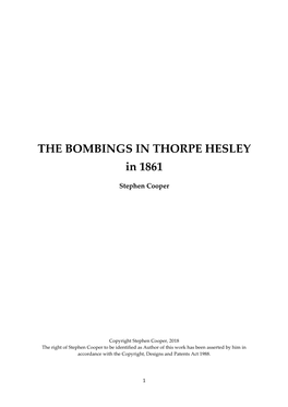 THE BOMBINGS in THORPE HESLEY in 1861