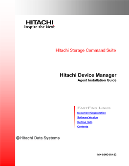 Hitachi Device Manager Agent Installation Guide