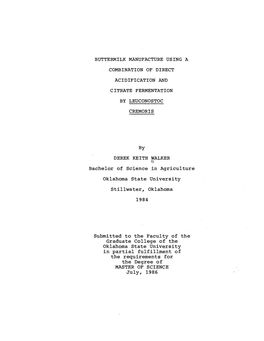 BUTTERMILK MANUFACTURE USING a COMBINATION of DIRECT ACIDIFICATION and CITRATE FERMENTATION by LEUCONOSTOC CREMORIS by DEREK