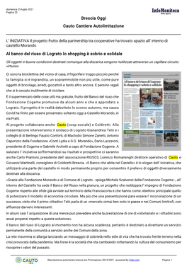 Al Banco Del Riuso Di Lograto Lo Shopping È Sobrio E Solidale