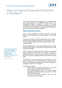 Major and Agency Supported Employment in the Region