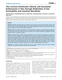 Flos Lonicera Ameliorates Obesity and Associated Endotoxemia in Rats Through Modulation of Gut Permeability and Intestinal Microbiota