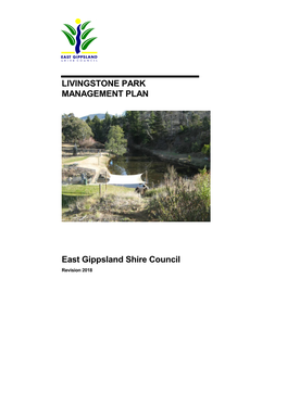 LIVINGSTONE PARK MANAGEMENT PLAN East Gippsland Shire Council