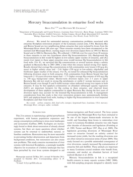 Mercury Bioaccumulation in Estuarine Food Webs