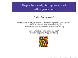 Requisite Variety, Autopoiesis, and Self-Organization