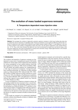 The Evolution of Mass Loaded Supernova Remnants