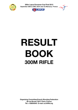 Result Book Carabine 300M