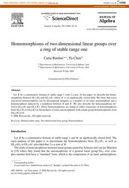 Homomorphisms of Two-Dimensional Linear Groups Over a Ring of Stable Range One