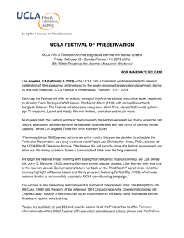 Ucla Festival of Preservation