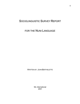 Sociolinguistic Survey Report for The