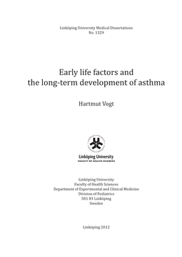 Early Life Factors and the Long-Term Development of Asthma