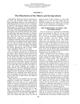 Chapter 17. the Dissolution of the Matrix and Its Ingredients