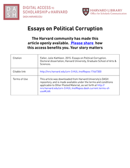 Essays on Political Corruption