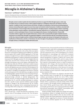 Microglia in Alzheimer's Disease