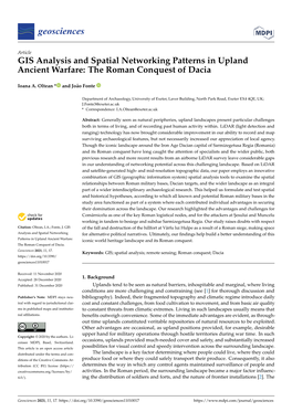 GIS Analysis and Spatial Networking Patterns in Upland Ancient Warfare: the Roman Conquest of Dacia