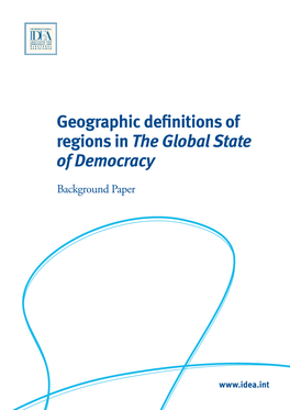 Geographic Definitions of Regions in the Global State of Democracy