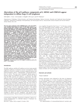 Aberrations of the P53 Pathway Components P53, MDM2 And