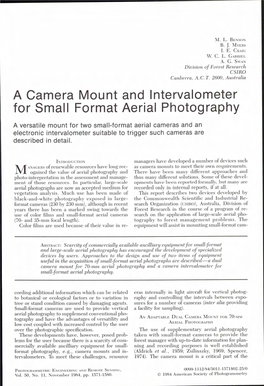 A Camera Mount and Lntervalometer for Small Format Aerial Photography