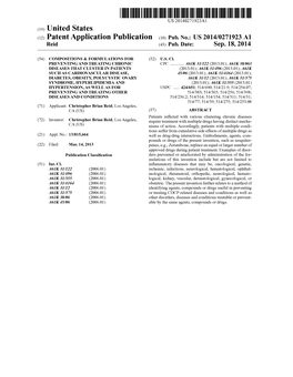 (12) Patent Application Publication (10) Pub. No.: US 2014/0271923 A1 Reid (43) Pub