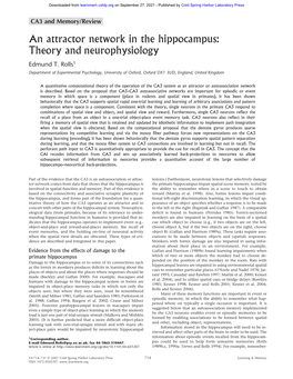 An Attractor Network in the Hippocampus: Theory and Neurophysiology Edmund T