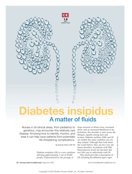 Diabetes Insipidus a Matter of Fluids
