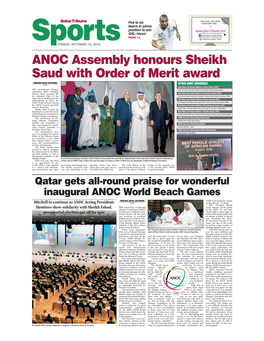 ANOC Assembly Honours Sheikh Saud with Order of Merit Award