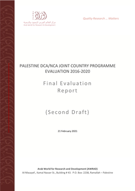 Palestine Joint Country Programme Evaluation Report