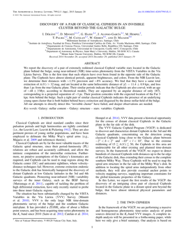 Discovery of a Pair of Classical Cepheids in an Invisible Cluster Beyond the Galactic Bulge I