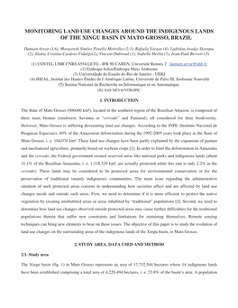 Monitoring Land Use Changes Around the Indigenous Lands of the Xingu Basin in Mato Grosso, Brazil