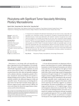 Pituicytoma with Significant Tumor Vascularity Mimicking Pituitary Macroadenoma