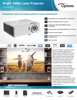 Bright 1080P Laser Projector HZ39HDR